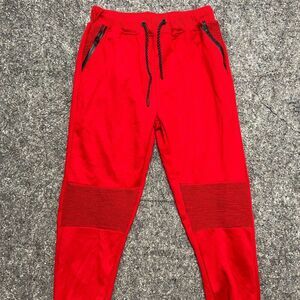 Vertical Sweatpants Joggers Men XL Red Zipped Pockets Drawstring  Streetwear